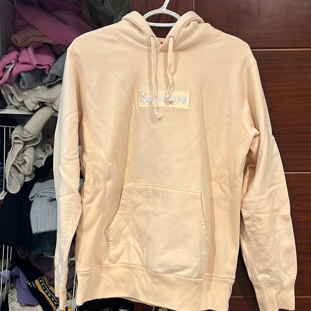 Supreme box logo pink hoodie